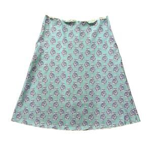 Haystacks Blue Chinoiserie Jar Green Paisley Print Reversible Skirt Size M